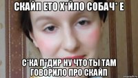 скайп ето х*йло собач* е с*ка п*дир ну что ты там говорило про скайп