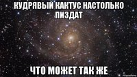 кудрявый кактус настолько пиздат что может так же