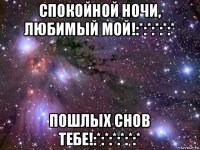 спокойной ночи, любимый мой!:*:*:*:*:* пошлых снов тебе!:*:*:*:*:*:*