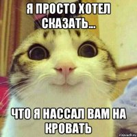 я просто хотел сказать... что я нассал вам на кровать