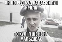 якшо ред буд надає силу і крила то хулі я ше не на мальдівах