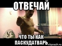 отвечай что ты как паскудатварь