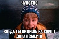 чувство когда ты видишь на компе экран смерти