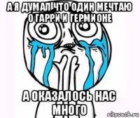 а я думал что один мечтаю о гарри и гермионе а оказалось нас много