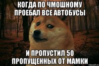 когда по чмошному проебал все автобусы и пропустил 50 пропущенных от мамки