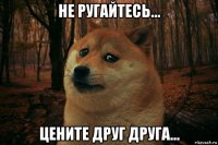 не ругайтесь... цените друг друга...