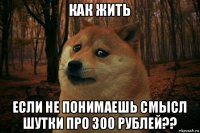 как жить если не понимаешь смысл шутки про 300 рублей??