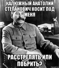 калюжный анатолий степанович косит под меня расстрелять или побрить?