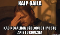 kaip gaila kad negalima užblokuoti postų apie euroviziją