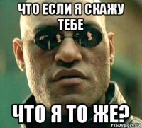 что если я скажу тебе что я то же?