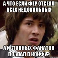 а что если фер отсеял всех недовольных а истинных фанатов позвал в конфу?