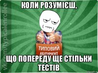 коли розумієш, що попереду ще стільки тестів