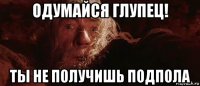 одумайся глупец! ты не получишь подпола