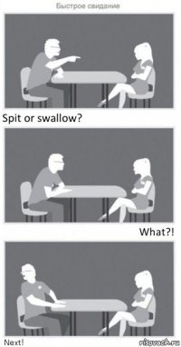 Spit or swallow? What?! Next!