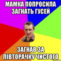 мамка попросила загнать гусей загнав за півторачку чистого