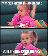 Гарасюк ніколи нічого не знає   Але пише сука на 4-5