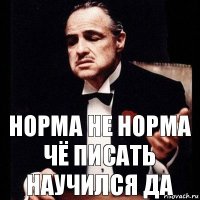 Норма не норма чё писать научился да