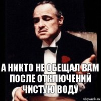 А никто не обещал вам после отключений чистую воду