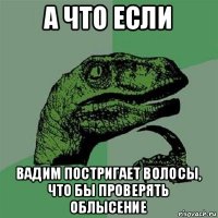 а что если вадим постригает волосы, что бы проверять облысение