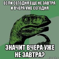 если сегодня еще не завтра и вчера уже сегодня значит вчера уже не завтра?