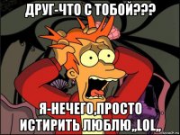 друг-что с тобой??? я-нечего,просто истирить люблю,,lol,,