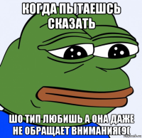 когда пытаешсь сказать шо тип любишь а она даже не обращает внимания(9(