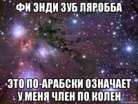 фи энди зуб ляробба это по-арабски означает у меня член по колен