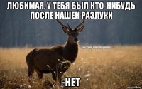 любимая, у тебя был кто-нибудь после нашей разлуки -нет