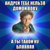 андрей тебе нельзя домой вову а ты такой ну бляяяяя