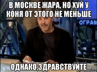 в москве жара, но хуй у коня от этого не меньше однако,здравствуйте