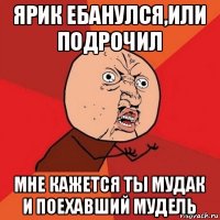 ярик ебанулся,или подрочил мне кажется ты мудак и поехавший мудель