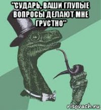 "сударь, ваши глупые вопросы делают мне грустно" 