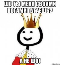 шо ты меня своими ногами пугаешь? а не шо!