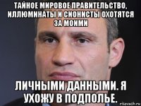 тайное мировое правительство, иллюминаты и сионисты охотятся за моими личными данными. я ухожу в подполье.