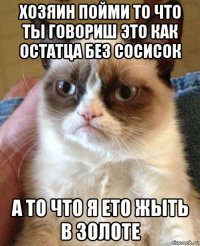 хозяин пойми то что ты говориш это как остатца без сосисок а то что я ето жыть в золоте