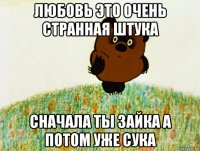 любовь это очень странная штука сначала ты зайка а потом уже сука