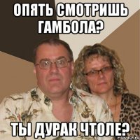 опять смотришь гамбола? ты дурак чтоле?