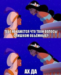 Тебе не кажется что твои волосы слишком объёмные? Ах да