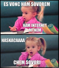 es vonc ham sovorem ham internet mtnem haskacaaaa chem sovori