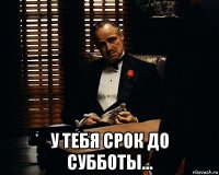  у тебя срок до субботы...