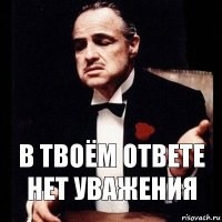 в твоём ответе нет уважения