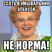 ссать в умывальник алексей не норма!