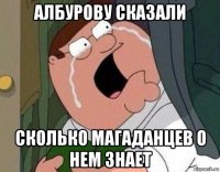 албурову сказали сколько магаданцев о нем знает