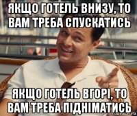 якщо готель внизу, то вам треба спускатись якщо готель вгорі, то вам треба підніматись