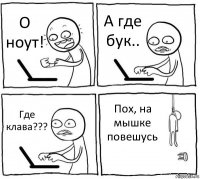 О ноут! А где бук.. Где клава??? Пох, на мышке повешусь