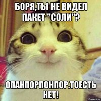 боря,ты не видел пакет "соли"? опанпорпонпор.тоесть нет!