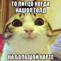 то литцо когда нашол голд на большой карте