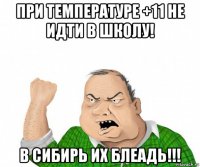 при температуре +11 не идти в школу! в сибирь их блеадь!!!