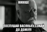 нинка! послушай васяньку,езжай до дому!!!