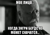 мое лицо... когда энгри бердс не может скачатся...